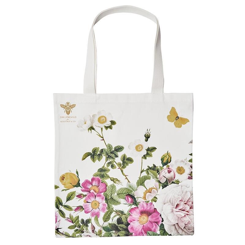 Bomullskasse Ekologisk  - Rosa rosor - Jim Lyngvild