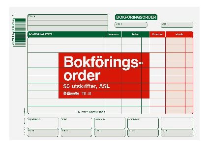 Blankett bokföringsorder A5L 50