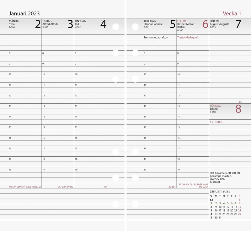 Aplan Diary Manager refill 18 mån FSC