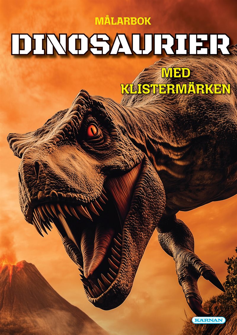 Målarbok Dinosaurier med klistermärken