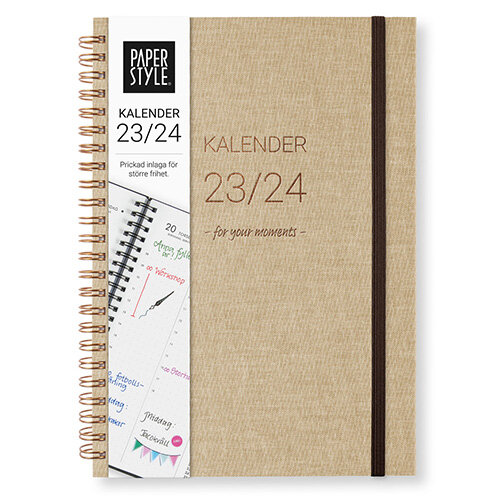 Skolkalender Paperstyle A5 2023-24 Newport vecka /uppslag Dotted Sandy beach