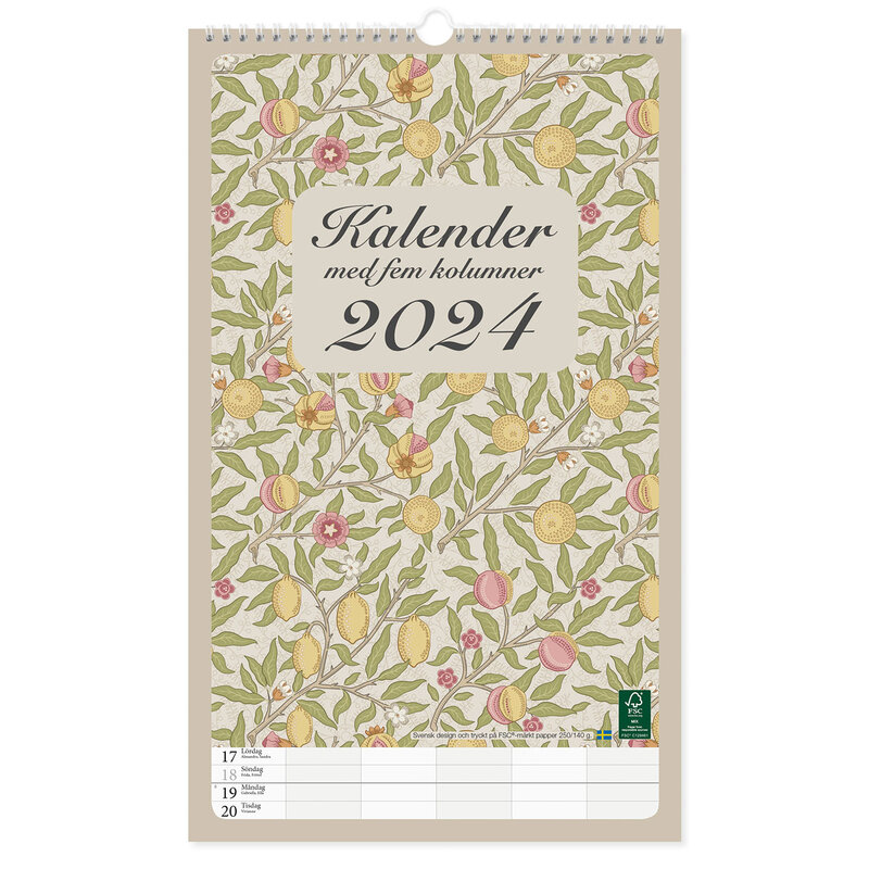 FamiljeKalender 2024 - m 5 kolumner  Graphic Romance