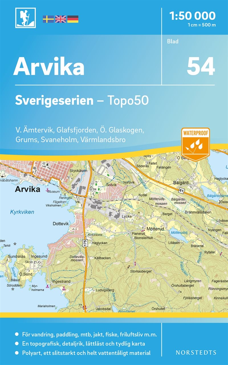 54 Arvika Sverigeserien Topo50 : Skala 1:50 000