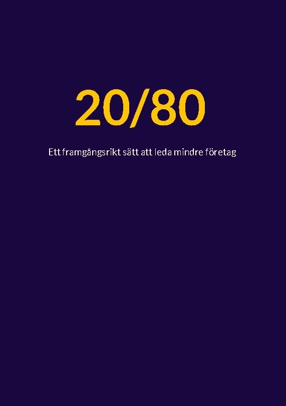 20/80 : ett framgångsrikt sätt att leda mindre företag