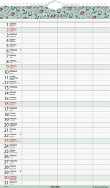 Familjekalender 5 kolumner Helår FSC