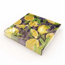Matservetter 20p Citron / Lavendel svart